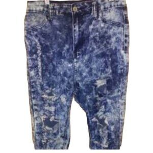 GoGo Star Girls Acid Stonewash Size 7 Stretch Skinny Denim Blue Jeans Rock 80s